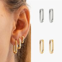 1 Paire Style Simple Forme En U Le Cuivre Des Boucles D'Oreilles main image 1