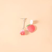 Fashion Cute Peach Rose Pendant New Acrylic Earrings main image 2