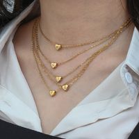 Mode Herz Rostfreier Stahl Überzug Vergoldet Halskette main image 11