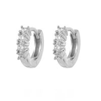 Simple Style Copper Inlaid Zircon Ear Buckle Earrings sku image 2