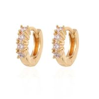 Simple Style Copper Inlaid Zircon Ear Buckle Earrings main image 2