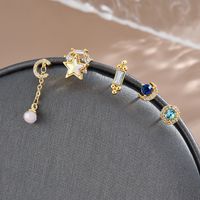Colored Zircon Decor Stainless Steel Personalized Creative Earrings sku image 9