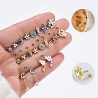Colored Zircon Decor Stainless Steel Personalized Creative Earrings main image 1