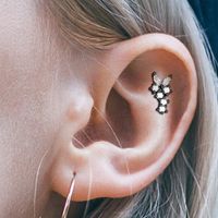 New Fashionable Zircon Pearl Decor U-shaped Ear Studs main image 3