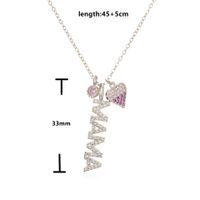 Mother's Day Clavicle Chain Mama Letter Copper Inlaid Zircon Necklace main image 3