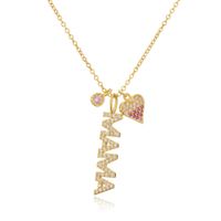 Mother's Day Clavicle Chain Mama Letter Copper Inlaid Zircon Necklace sku image 1