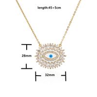 Mode Kupfer Micro Intarsien Zirkon Auge Geometrische Anhänger Halskette main image 3