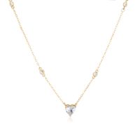 Mode Kupfer Mikro Inlaid Zirkon Rosa Diamant Herz Halskette sku image 1