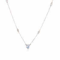 Mode Kupfer Mikro Inlaid Zirkon Rosa Diamant Herz Halskette sku image 2