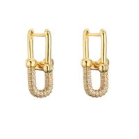 Fashion U Shape Copper Zircon Bracelets Earrings Necklace In Bulk main image 3