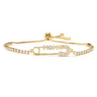 Fashion Mama Letter Copper Zircon Bracelets sku image 7