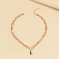 Fashion Elegant Double-layer Chain Rhinestone Inlaid Pendant Necklace For Women main image 2