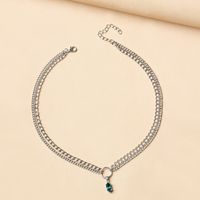 Fashion Elegant Double-layer Chain Rhinestone Inlaid Pendant Necklace For Women main image 5