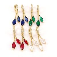 Fashion Inlay Multicolor Zircon Gold-plated Geometric Copper Earrings main image 1