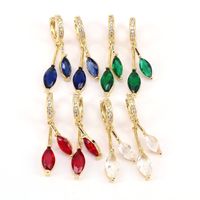 Fashion Inlay Multicolor Zircon Gold-plated Geometric Copper Earrings main image 6