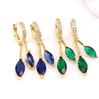 Fashion Inlay Multicolor Zircon Gold-plated Geometric Copper Earrings main image 4