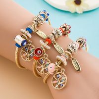 Fashion Gold Adjustable Devil's Eye Shiny Rhinestone Alloy Bracelet main image 1