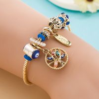 Fashion Gold Adjustable Devil's Eye Shiny Rhinestone Alloy Bracelet sku image 2