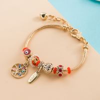 Fashion Gold Adjustable Devil's Eye Shiny Rhinestone Alloy Bracelet sku image 1