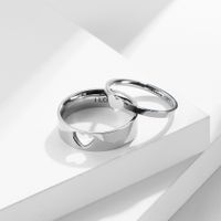 Fashion Heart-shaped Hollow Men And Women Titanium Steel Ring main image 1