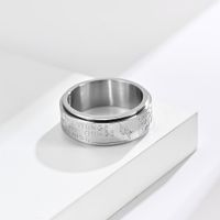 Fashion Simple Rotatable 18k Gold Plating Stainless Steel Ring main image 3