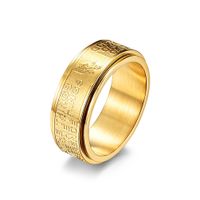 Fashion Simple Rotatable 18k Gold Plating Stainless Steel Ring sku image 9