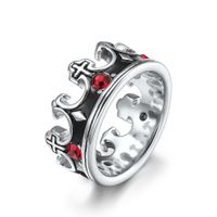 Fashion Diamond Inlaid Crown  Vintage Wholesale Men's Stainless Steel Ring sku image 5