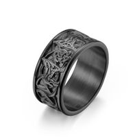 Fashion Celtic Knot Titanium Steel Celtic Wolf Men's Ring sku image 14