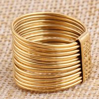 Fashion Creative 18k Gold Plated Titanium Steel Wire Ring main image 5