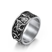 Fashion Celtic Knot Titanium Steel Celtic Wolf Men's Ring sku image 3