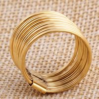 Mode Kreative 18k Gold Überzogene Titan Stahl Draht Ring main image 4