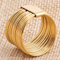 Fashion Creative 18k Gold Plated Titanium Steel Wire Ring main image 3