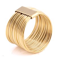 Mode Kreative 18k Gold Überzogene Titan Stahl Draht Ring main image 1