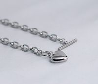 Fashion Simple Titanium Steel Heart Pendant Cross Chain Ot Buckle Bracelet main image 4