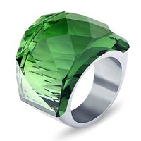 Fashion Retro Men And Women Titanium Steel Crystal Inlaid Rings main image 5