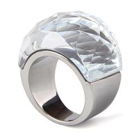 Fashion Retro Men And Women Titanium Steel Crystal Inlaid Rings sku image 15