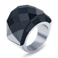 Fashion Retro Men And Women Titanium Steel Crystal Inlaid Rings sku image 5