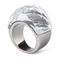 Fashion Retro Men And Women Titanium Steel Crystal Inlaid Rings sku image 16