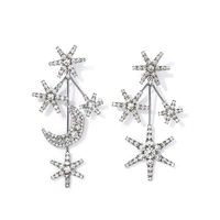 Fashion Inlay Rhinestone Moon Star Shaped Alloy Earrings main image 3