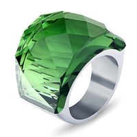 Anillos Con Incrustaciones De Cristal De Acero Titanio Para Hombres Y Mujeres Retro De Moda sku image 20