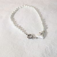 Mode Retro Perle Perlen Blume Saturn Anhänger Legierung Halskette sku image 6
