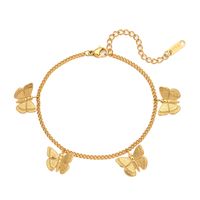 Fashion Simple Women's Butterfly Pendant Stainless Steel Necklace Bracelet Ornament sku image 1
