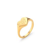 Fashion Letter Stainless Steel No Inlaid Gold Plated Rings main image 3