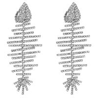 Fashion Ornament Inlay Diamond Big Fishbone Shaped Earrings main image 5