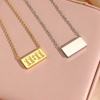 Fashion Simple 18k Gold-plated Letters Box Numbers Stainless Steel Necklace main image 5
