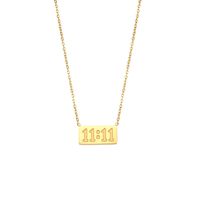 Collar De Acero Inoxidable Con Números De Caja De Letras Chapadas En Oro De 18k Simple A La Moda sku image 2