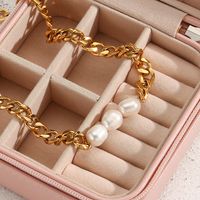 Fashion Geometric Stainless Steel Plating Artificial Pearls Gold Plated Necklace main image 1