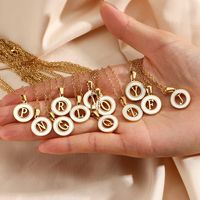 Fashion Simple Elegant Round Shell Hollow Letter Stainless Steel Necklace main image 6
