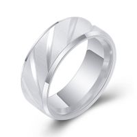 Mode Einfache Inneren Bogen Doppel Bevel Twill Frosted Ring Für Frauen main image 4