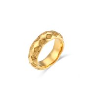 New Fashion Retro Wholesale Electroplated 18k Stainless Steel Ring sku image 1
